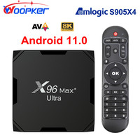 Woopker 8K TV Box Android 11 X96 MAX Plus Ultra Amlogic S905X4 4GB 64GB AV1 Wifi BT X96 Max HD Media Player 4GB 32GB Set Top Box