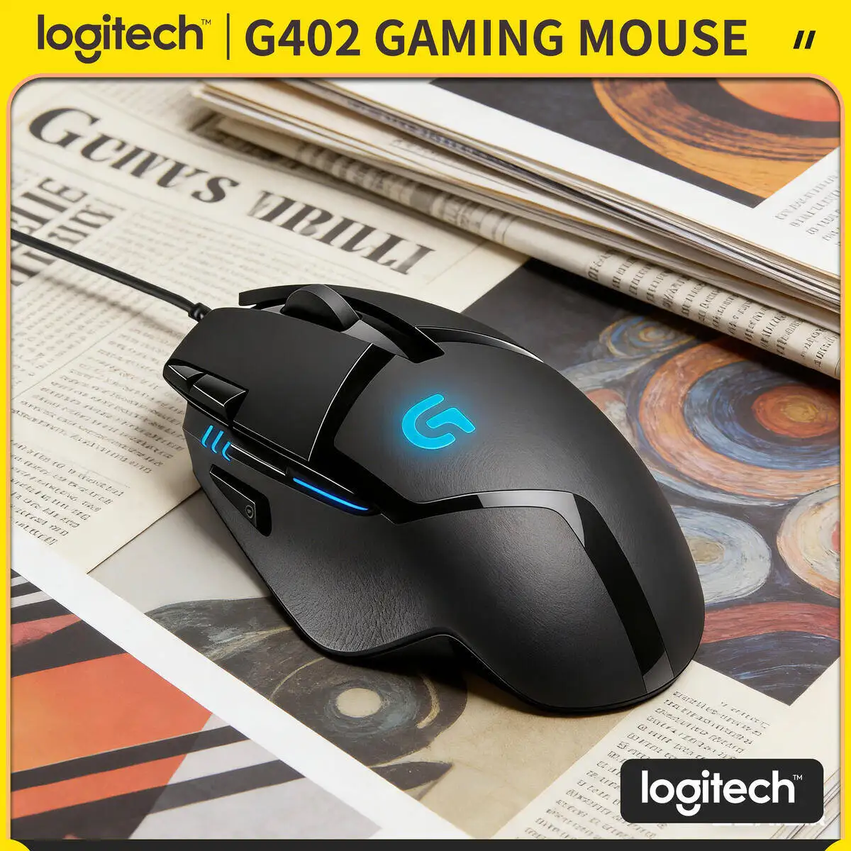 

Logitech G402 Mouse Fusion Engine Technology 500+ IPS 4 режима на дюйм 8 специальных кнопок Отклик 1 мс Прочный для длительных часов игровых