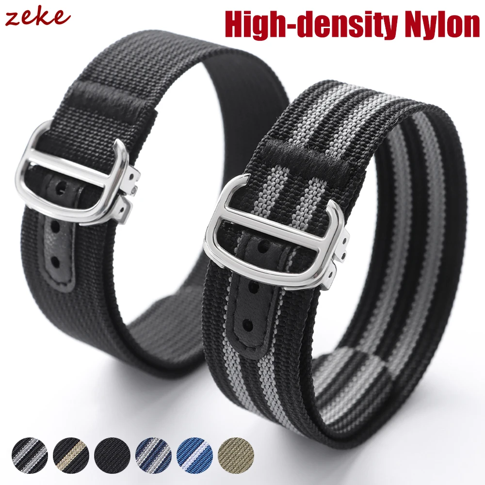 Black Army Sports Atmungsaktives Nylon-Uhrenarmband Herren 20 mm geflochtenes Nylonarmband für Seiko Stoff Nylonarmband Armband für Omega