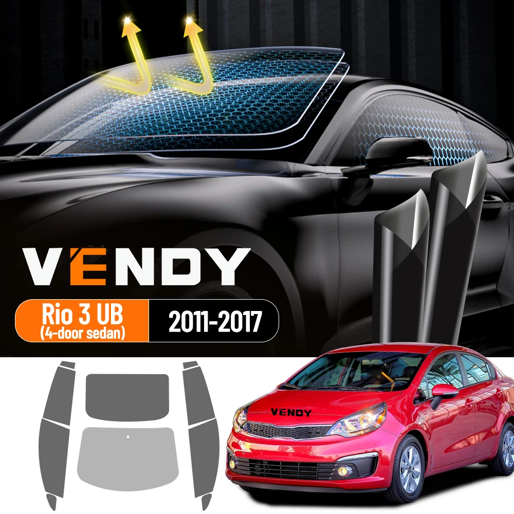 

For Kia Rio 3 UB 2011-2017 4-door sedan Pre-Cut Easy Install Car Window Tint Film Kit Solar Tinted Privacy,Heat & UV Protection
