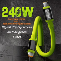 240W 1.5m Fast Charging USB Type-C To Type-C Cable with Real-Time Power Display for Huawei, Xiaomi, Samsung, OPPO, VIVO