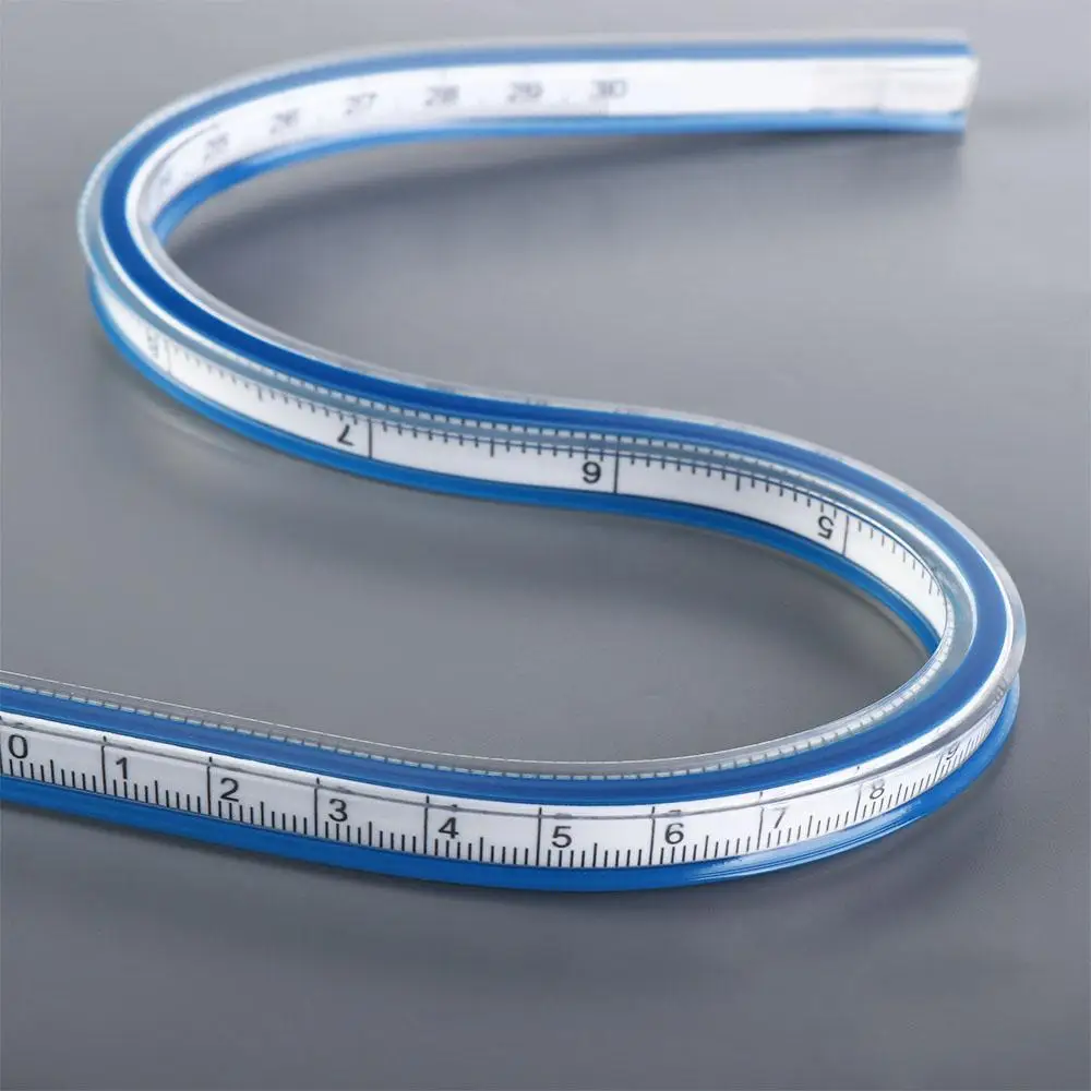 Strumento di disegno per ufficio di misurazione Disegno scolastico Righello da disegno Righello divisorio Righello serpentino Righello curvo flessibile