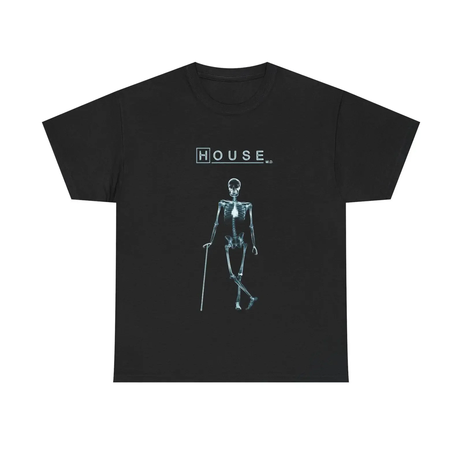 House MD TV Show Inspired Skeleton Pop Culture Adult Cotton T Shirt vintage Washed Casual Stylish graphic streetwear fashion