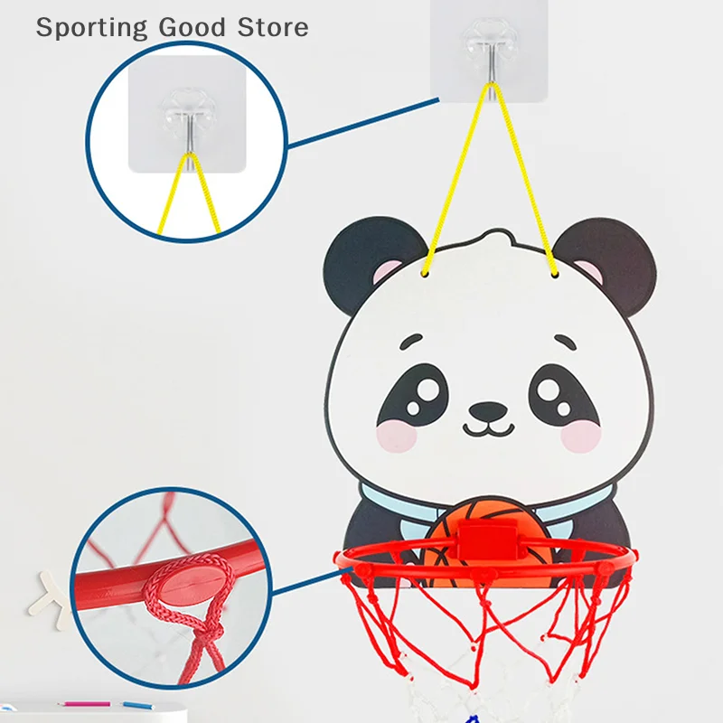 Soportes de baloncesto ajustables para niños, cesta de tiro con forma de animales de dibujos animados, juego de mesa de entrenamiento deportivo para interiores y exteriores