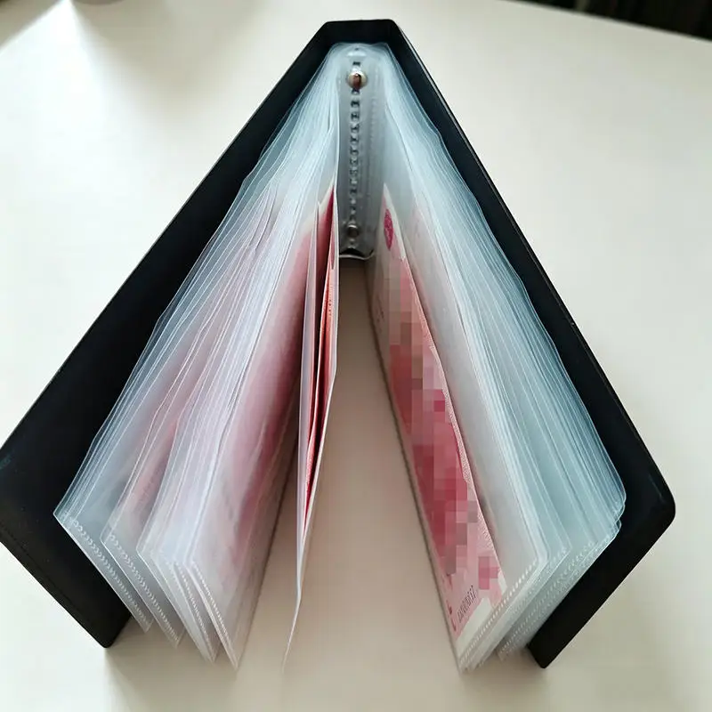 40 Pages Paper Money Collection Album Collection Pockets Loose Leaf Sheet Creative Money Banknote Protective Bag for Collector