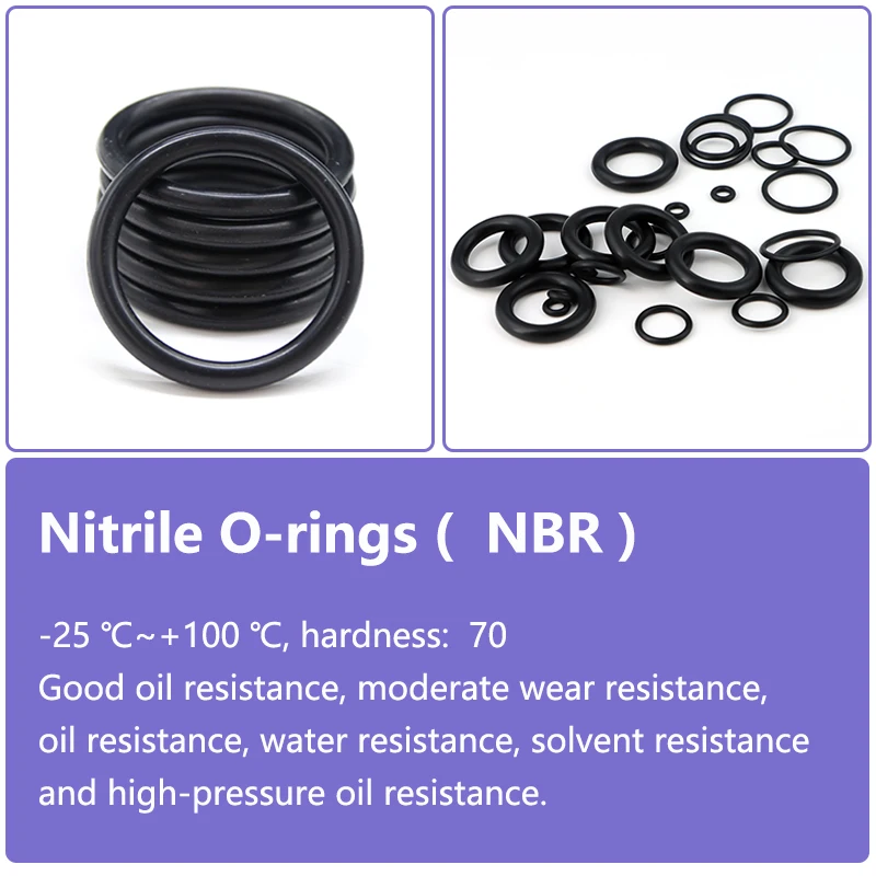 NBR Black CS1 2 3 4 mm OD 5~80mm O-ring High Temperature Resistant O Ring Sealing Gasket Nitrile Butadiene Rubber Gaskets