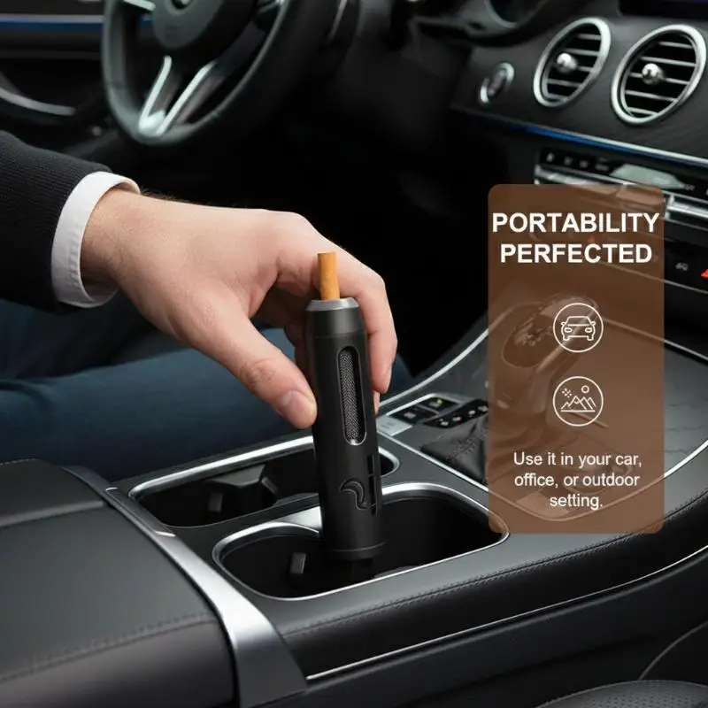 Portable Car Ashtray No-Fall Ash Control Tool For Vehicles Lazy Person's  Accessory Spill-Proof & Easy Clean Design