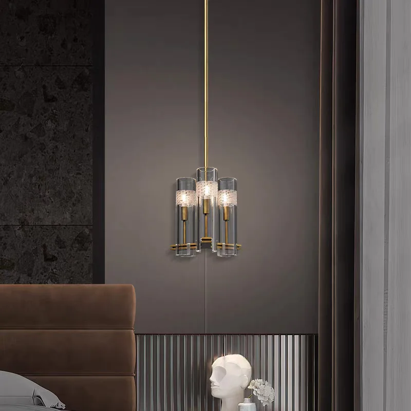 

Golden all brass crystal chandelier, dimmable Suitable for living room ceiling lighting luminaire, height adjustable lamps