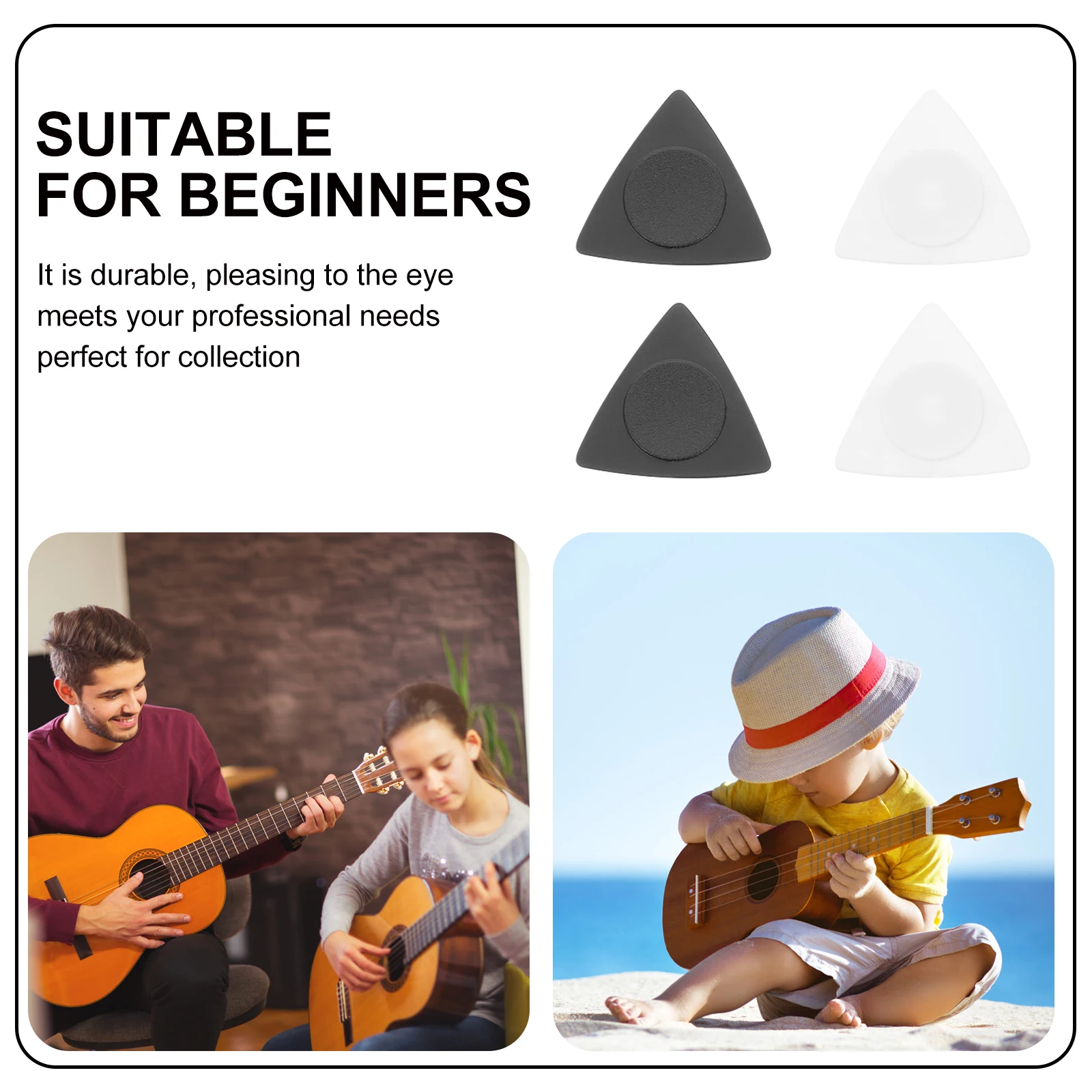 

Classical Pick Guitar Accessories White Plastic Triangular Plectrum Fir Mandolin Picks for