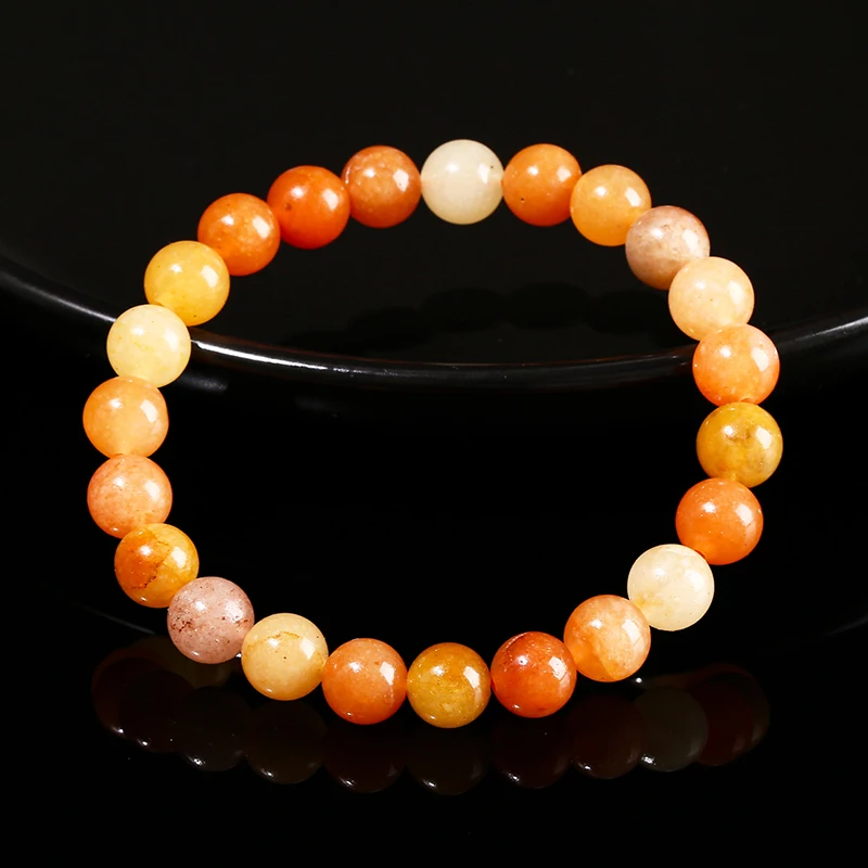 الحجر الطبيعي الأحمر افينتورين حبة سوار النساء الرجال سحر مطاطا سوار الريكي شفاء الطاقة أساور مأدبة مجوهرات هدية