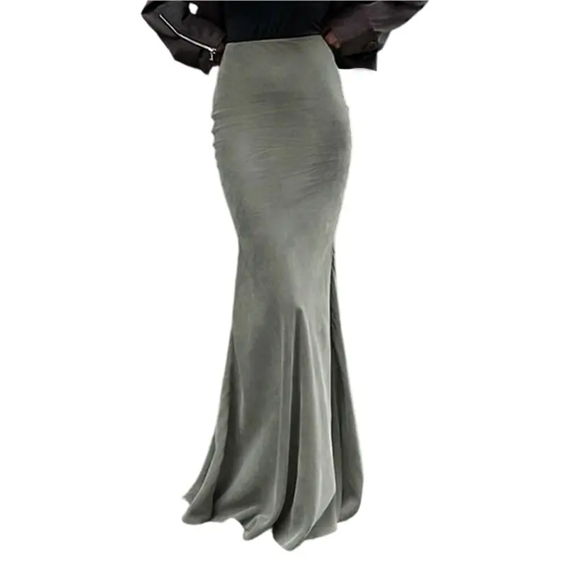 

CYL-Женская длинная юбка-карандаш с высокой талией, однотонная, для повседневных и торжественных случаев