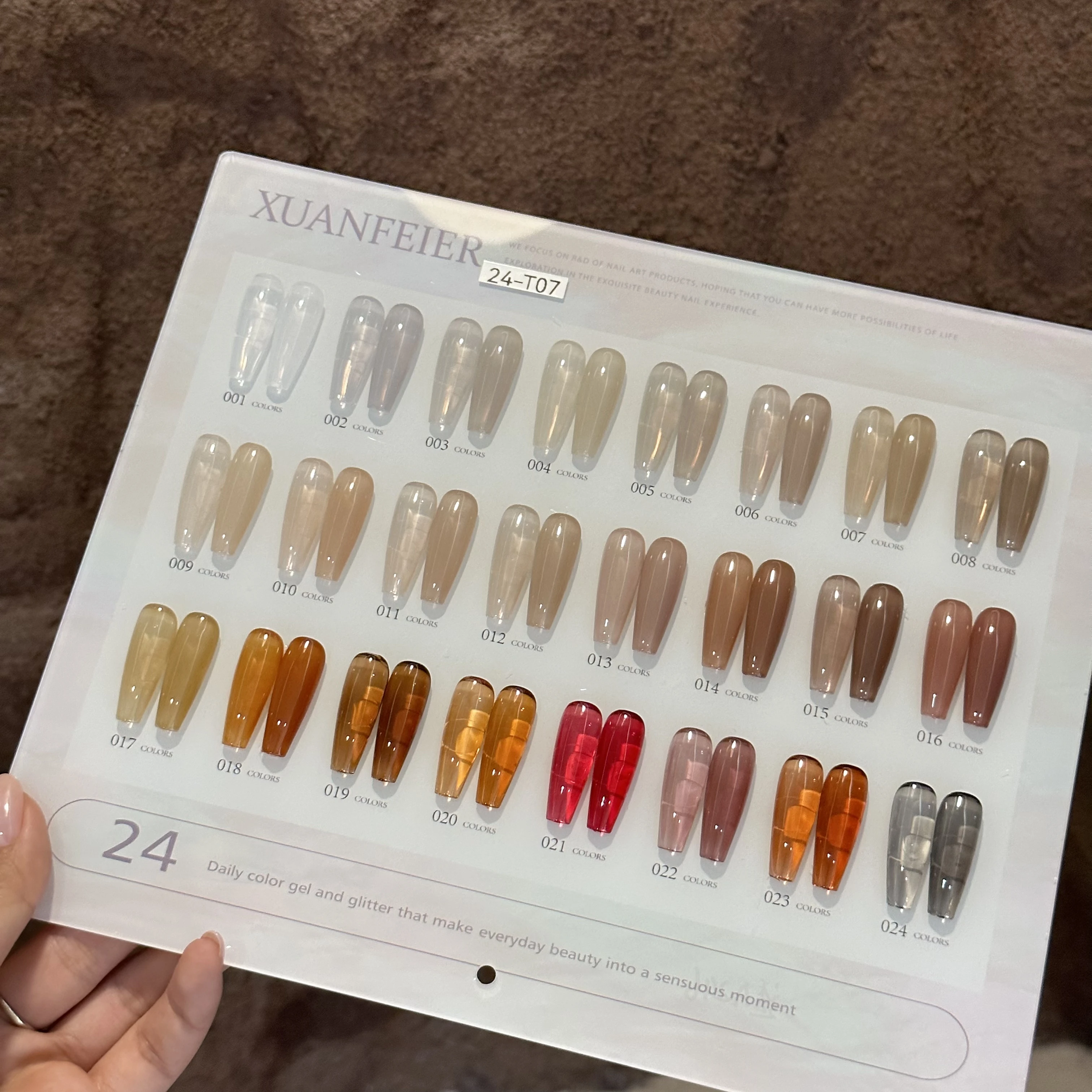 XUANFEIER-Juego de gel para uñas, 24 colores, color translúcido, kit de decoración de uñas, salón de uñas, nueva moda 20224, artículo novedoso, gel Uv no tóxico, venta al por mayor