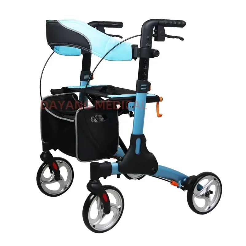 Ultra-light elderly care walker wheelchair aluminum with seat folding walker