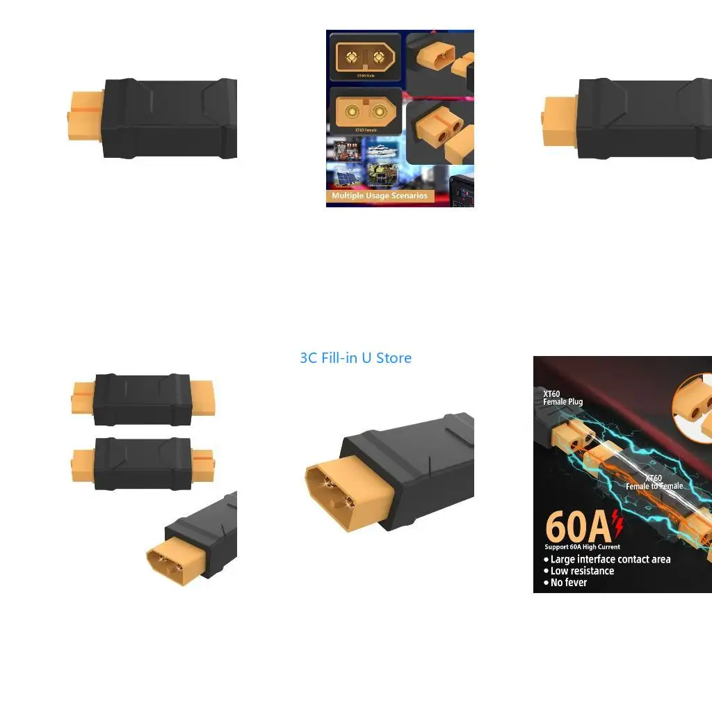 G8TA XT60M XT60F Straight-Through Connector Adapter, Enclosed Without Wire Design for Joining Matching Ends, 1PC Adapter