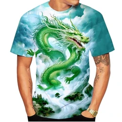 New Fashion Chinese Dragon graphic t shirts For Men Summer Trend Casual Cool Totem harajuku Printed Round Neck Short Sleeve Tees