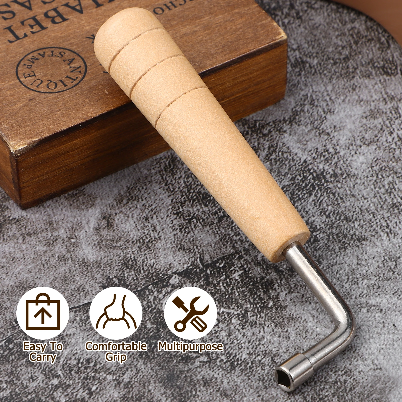 

Lyre Wrench Resistant Rust Proof Durable Tuning Tool for Lap Harp String Tone Adjustable Professional String