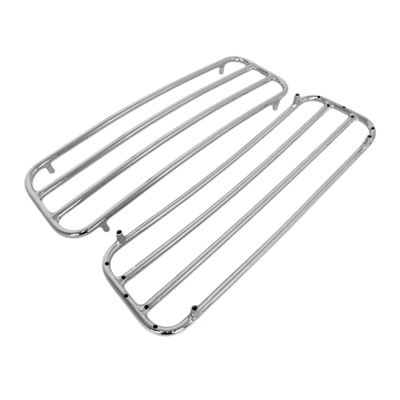 

A22E-1Pair Motorcycle Chrome Hard Saddlebags Top Rails Trim Cover For Touring 1993-2013 Hard Saddlebags Top Rails