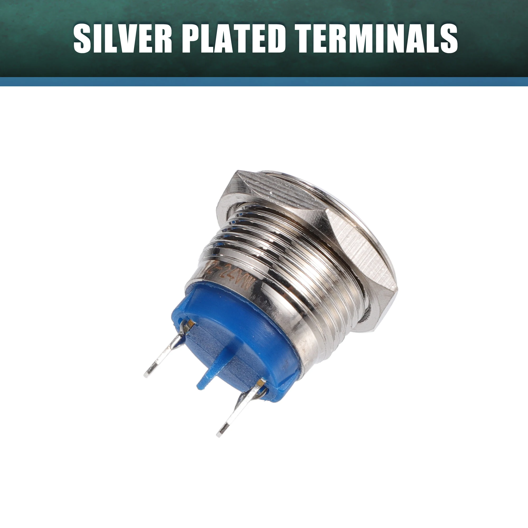 UXCELL 5 قطع 16 ملم LED مقاوم للماء مؤشر الطيار إشارة تحذير ضوء داخلي أخضر