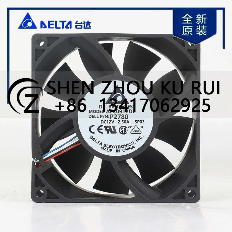 

Delta 24V 48V DC 12V 2.50A AC EC 9038 90X90X38MM 9CM 4-wire PWM Temperature Controlled Mute Inverter AFC0912DE-SP03 Cooling Fan