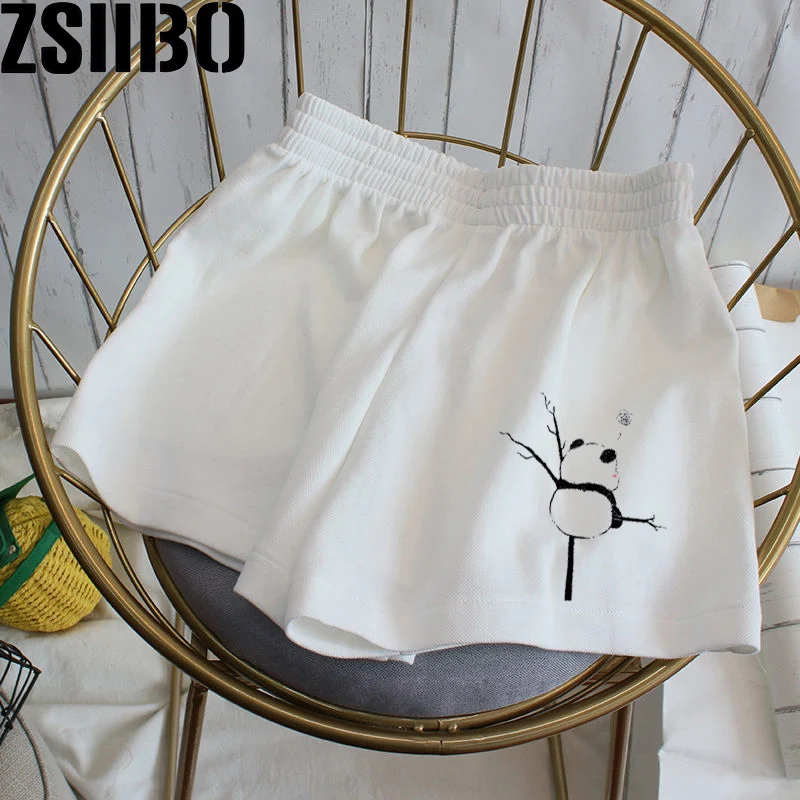 Panda Cute PrintHip Hop Shorts Summer Loose fitness yoga drawstring waist casual shorts ycling Running Fitness High Waist Push