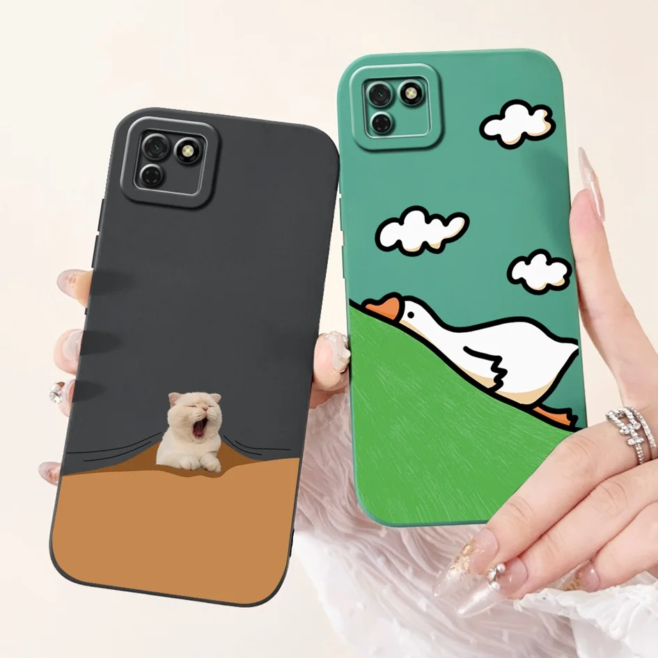 For Huawei Y5p Case DRA-LX9 Cute Panda Cartoon Liquid Silicon Shockproof Funda For Honor 9S DUA-LX9 HuaweiY5p Honor9S Phone Case