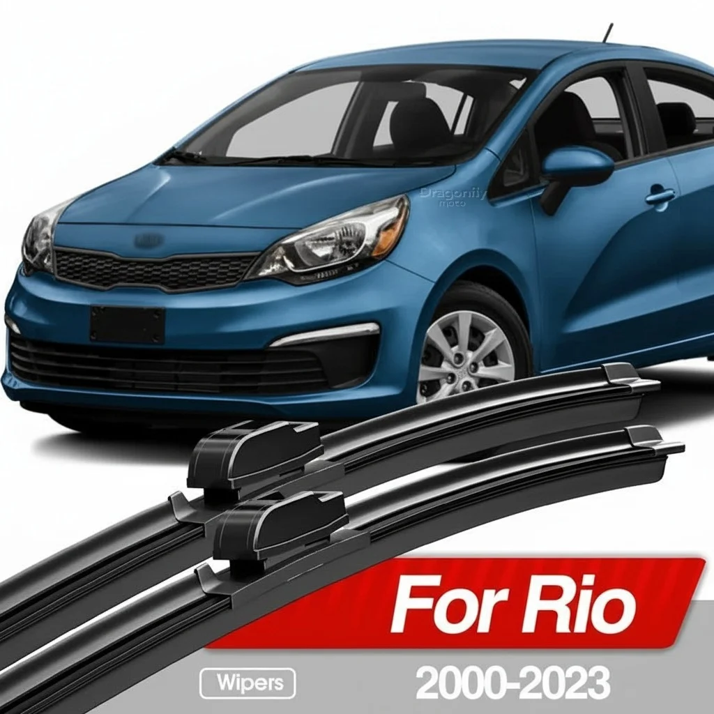

For Kia Rio 1 2 3 4 2000-2023 Front Windshield Wiper Blades 2pcs Windscreen Window Accessories 2011 2012 2015 2016 2017 2019
