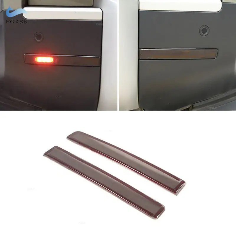 

For Land Rover Defender 90 110 130 2020 2021 2022 2023 2024 Car Rear Tail Fog Light Lamp Cover Decoration Trim ABS Smoked Black