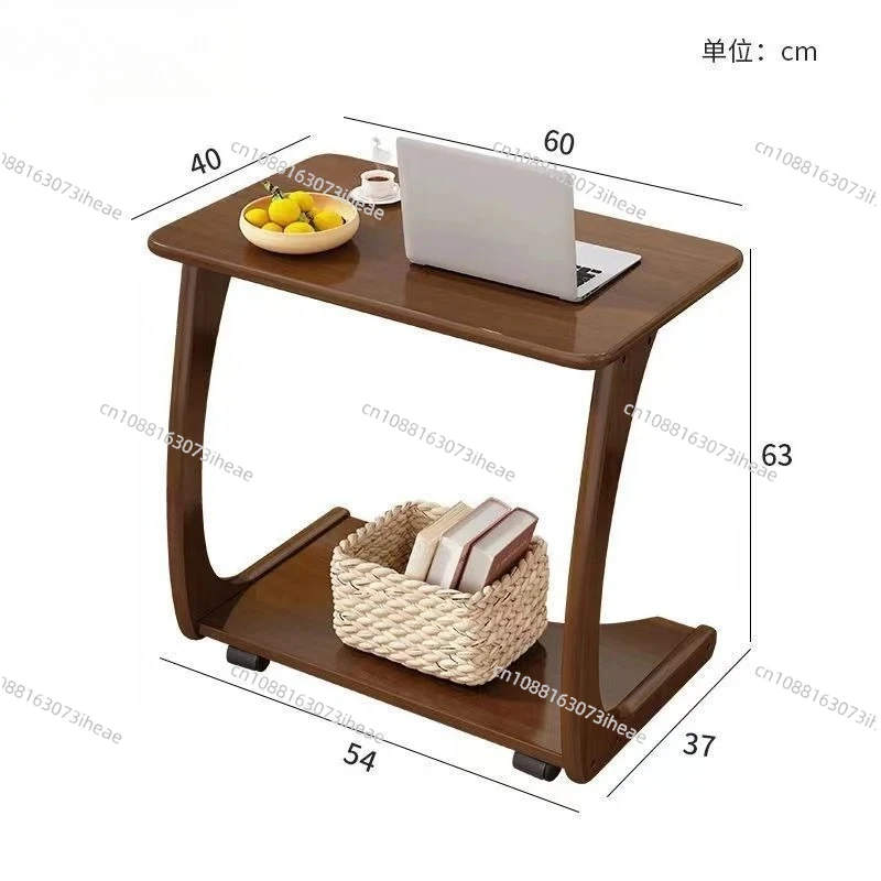 Solid Wood Coffee Tables Movable Wooden Square Table Living Room Side Table Room Modern Bedside Rotation Living Room Furniture