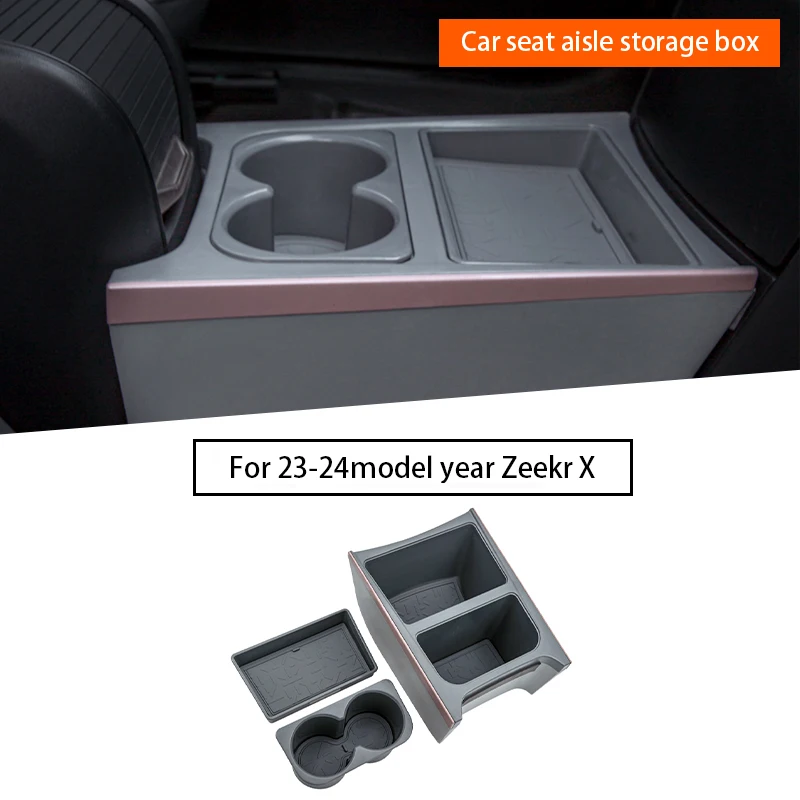 Seat Aisle Storage Box Storage Box Double Layer Storage Box Interior Modification Accessories for Zeekr X 2023-2024