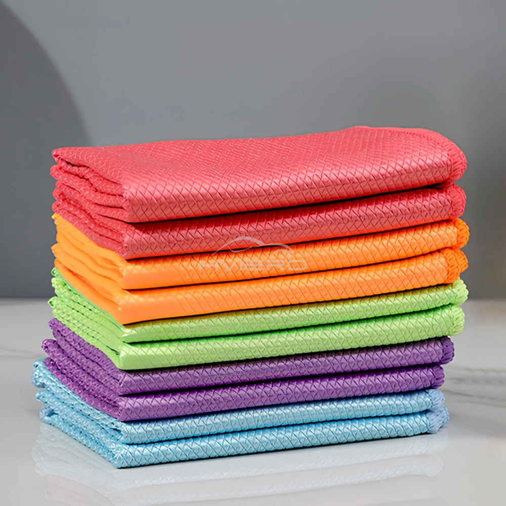 Grille d'écailles de poisson pour voiture, 5 pièces, essuyage du verre sans marques d'eau, chiffon épais, serviette de nettoyage de cuisine, chiffon de lavage absorbant, entretien