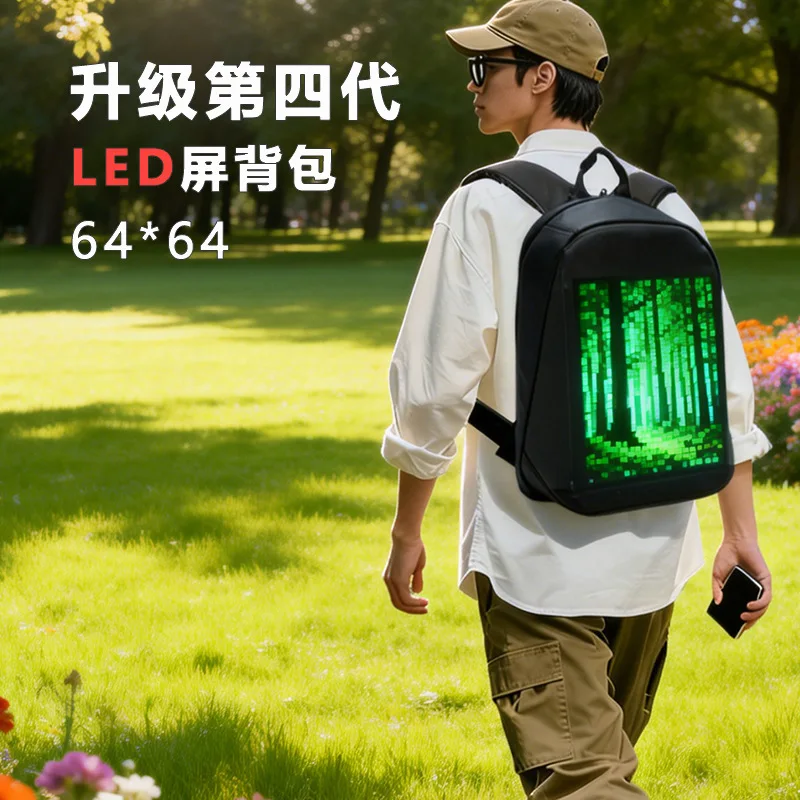 

Led Backpack Display Outdoor Bright Full Color Intelligent Expression Advertisin School Backpacks Woman Bag School Bag