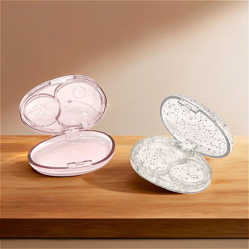 10 pièces 5.5g double couleur Blush Compact Transparent, organisateur rabattable pour surligneur correcteur fard à paupières