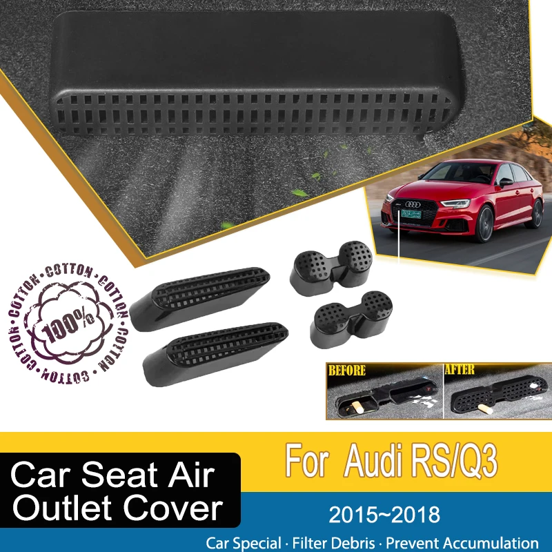 

Car Air Condition Vent Cover For Audi RS Q3 8U 2015 2016 2017 2018 Anti-Clogging Under Seat Moulding Outler ABS Auto Accessories