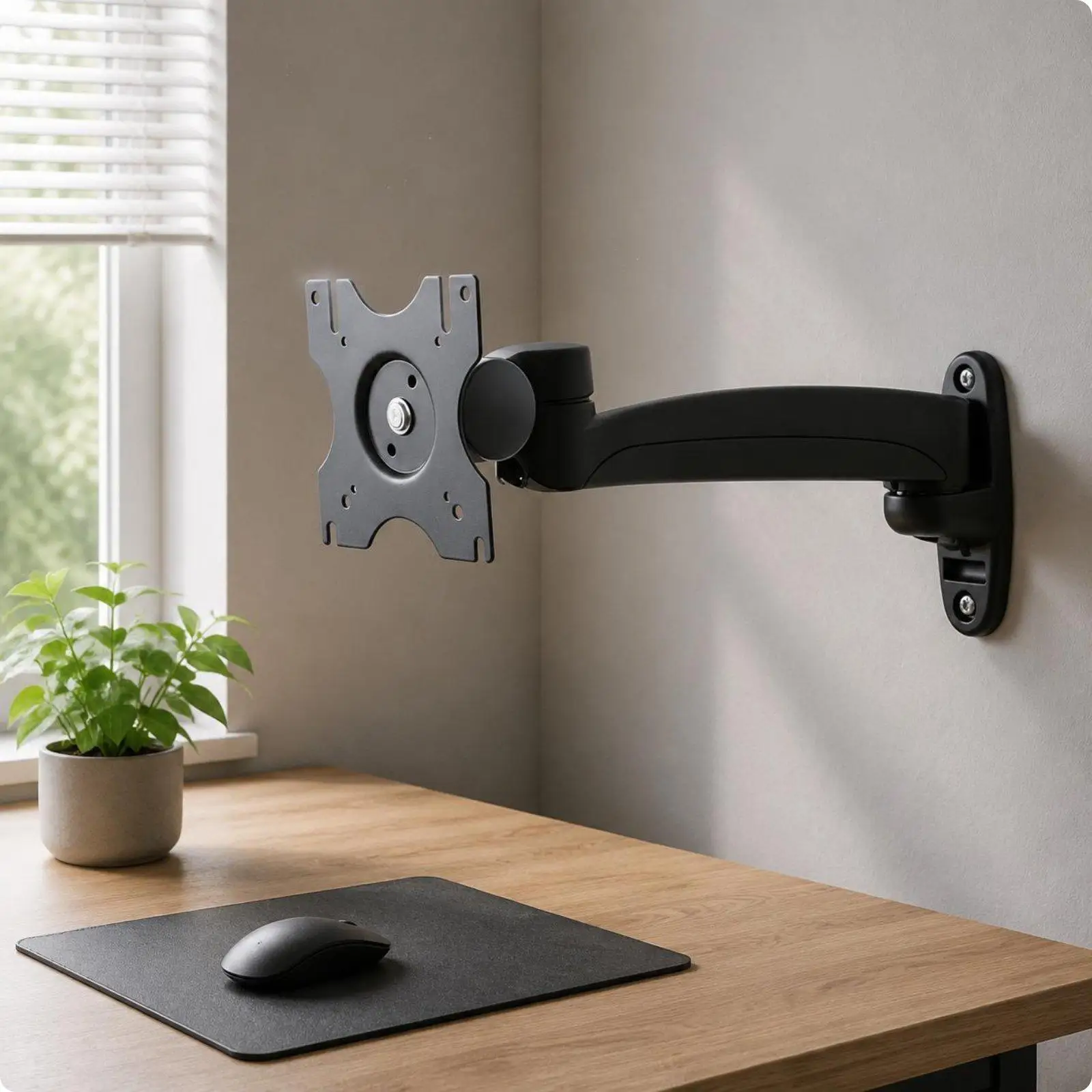 Aluminum Alloy Retractable Wall Mount Bracket for Monitor TV Swivel Articulating Arm Space Saving