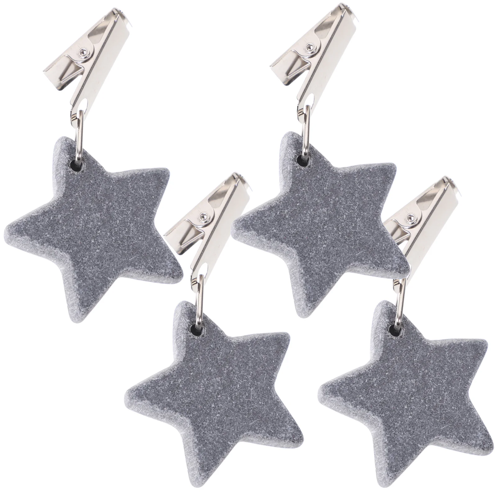 

4 Pcs Clips Grey Terrazzo Weights Replaceable Tablecloth Weights for Kitchen Dining Room Outdoor Picnic Camping