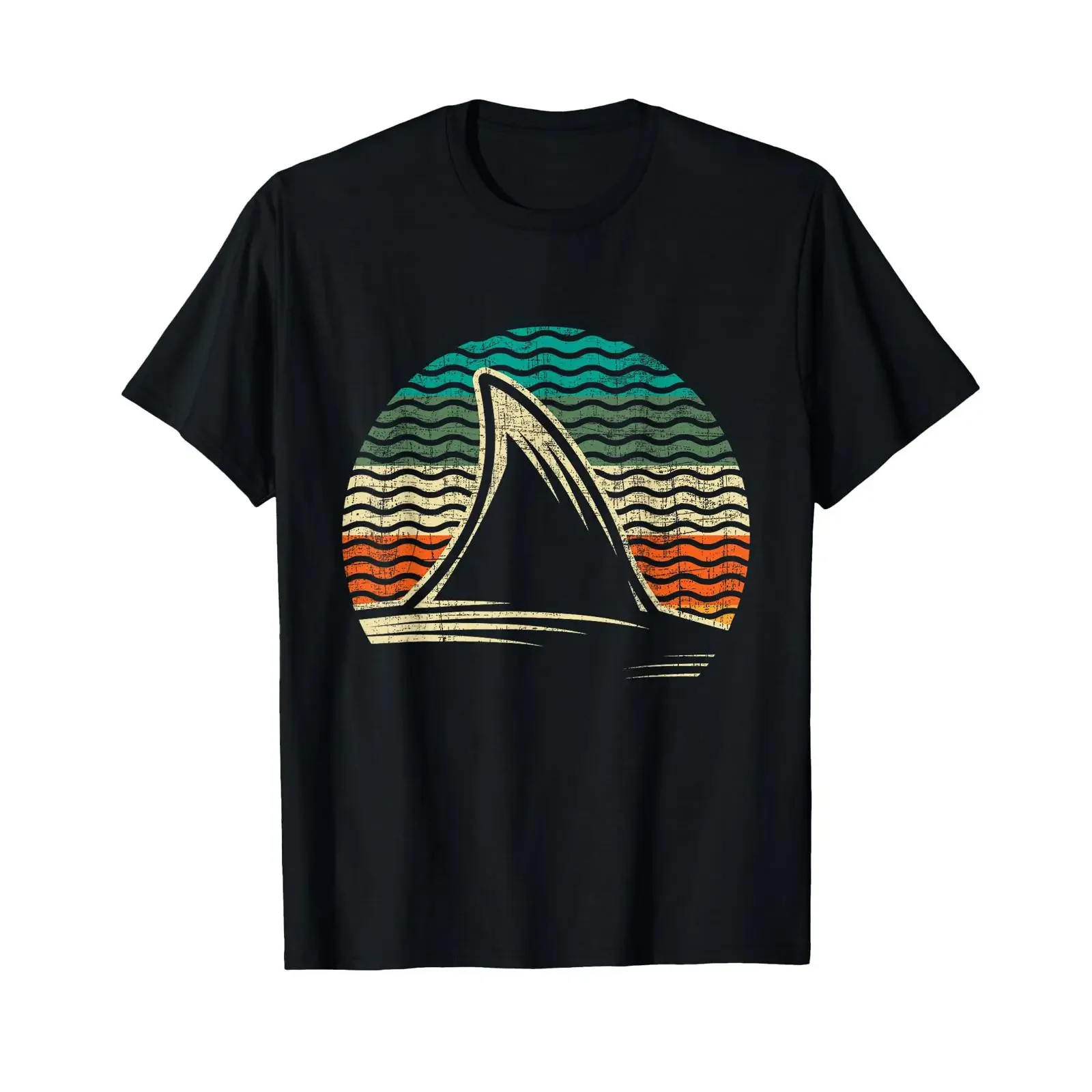 Retro Shark Tail Marine Biologist Lover Wildlife T Shirt vintage Washed homme Soft Breathable Slightly Casual Stretched graphic
