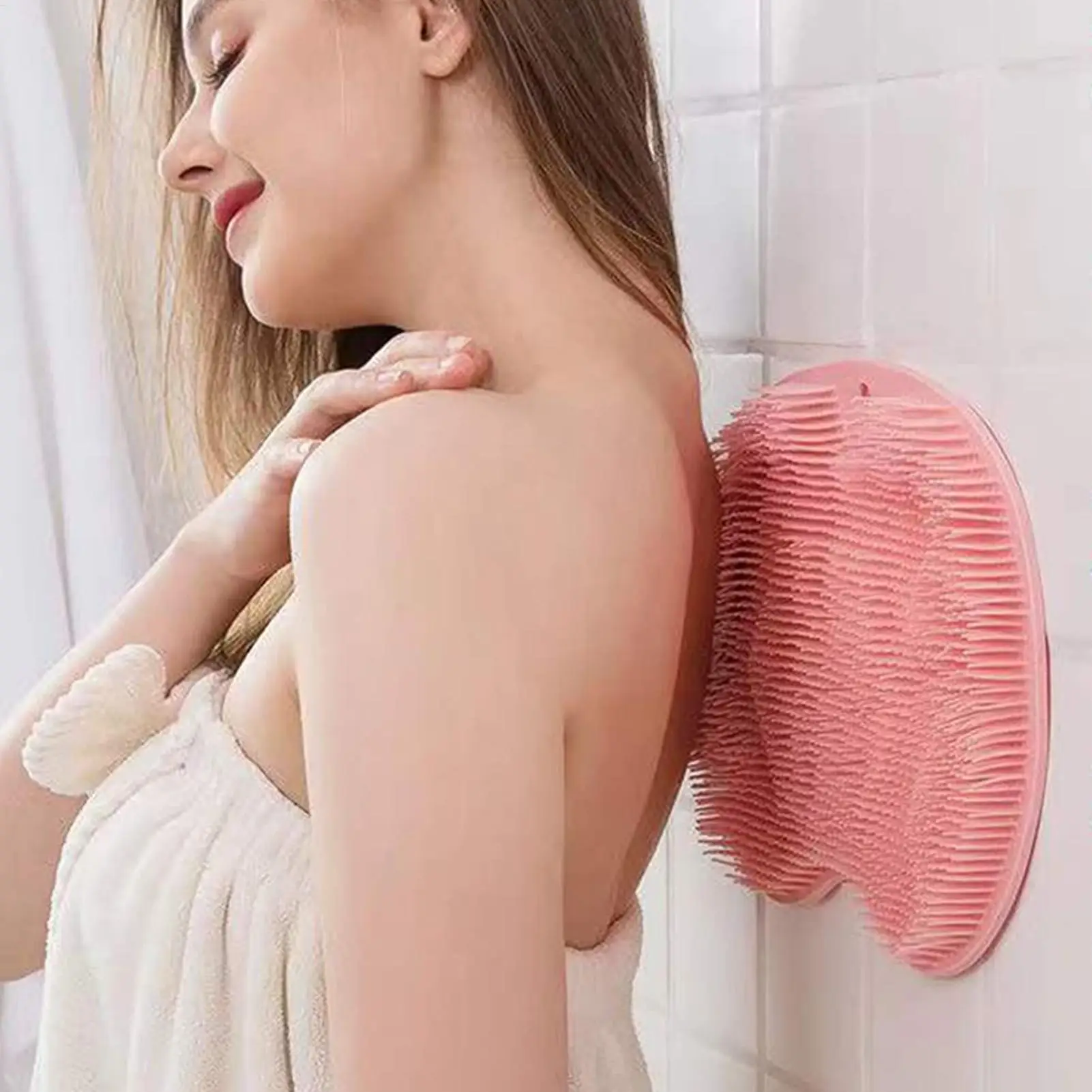 Foot Wash Brush Rub Back with Sucker Brush Bathroom Tool Foot Massage Pad Shower Massage Mat Exfoliating Bath Pad Bath Sponge