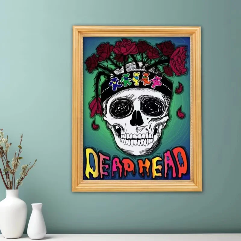 5D DIY Diamond Painting Grateful Dead Skull Rose Rock Band Art Cross Stitch Mosaic Hobby Home Decor Children's Gift Crafts