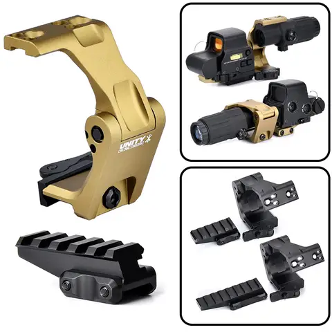 FAST FTC OMNI Magnifier Riser Unity Tactical Mount 2.26 2.91 Scope Sight Folding Eotech G33 G43 G45 3X Airsoft Riflescope