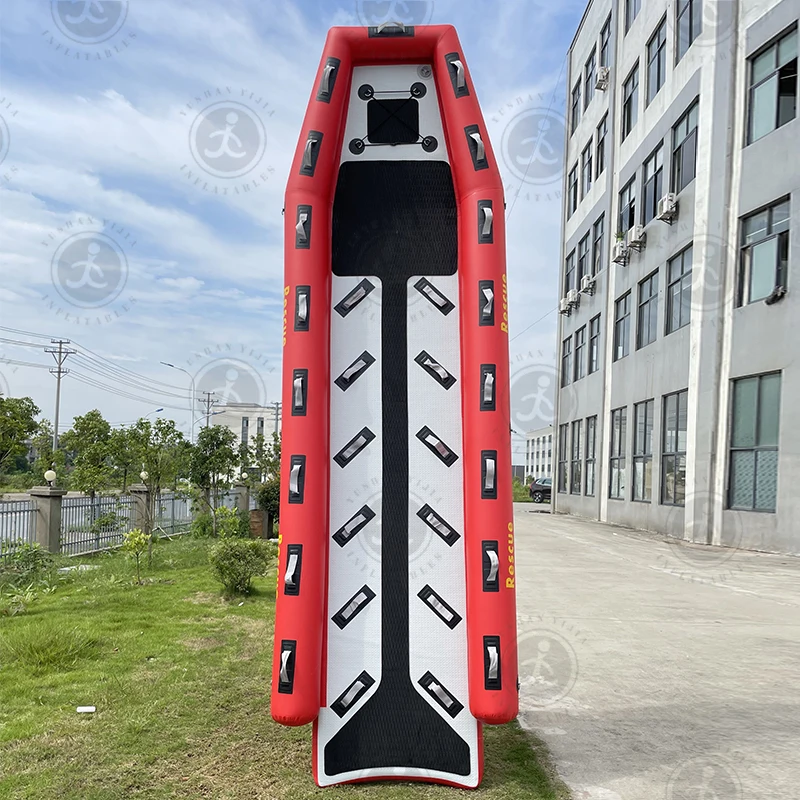 Wholesale Fishing Pvc Pontoon Boat Inflatable Fishing Rowing Boat Surf Jet Ski Rescue Sled Board With Teak