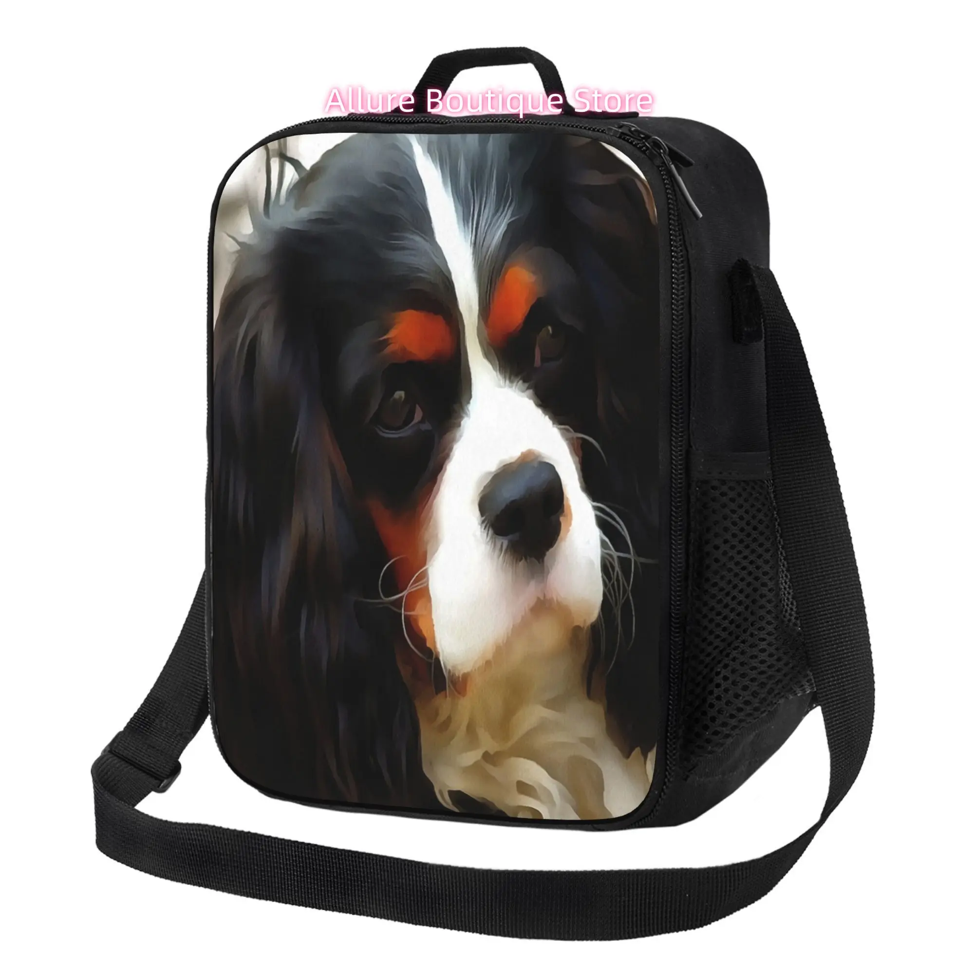 Casual Tote Bag Featuring a Portrait of a King Charles Cavalier Spaniel, Perfect for Work, Office, Travel, Weekend Trips, And Ev