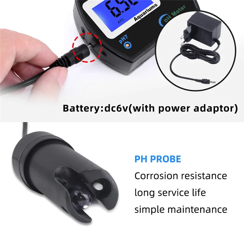 Medidor De PH Preciso Para Aquário, Multi-Parâmetro, Monitor De Qualidade Da Água, Monitor De PH On-line, Acidometer, EU Plug