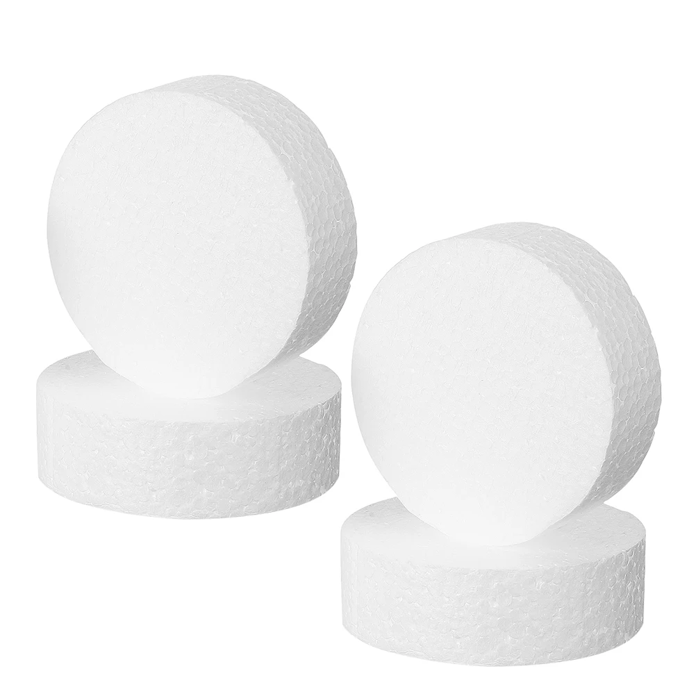 4pcs Round Dummies Fake Models Practice Dummies For Diy Crafts Decorating Display Supplies Round Foam Decorating Bakery Prop