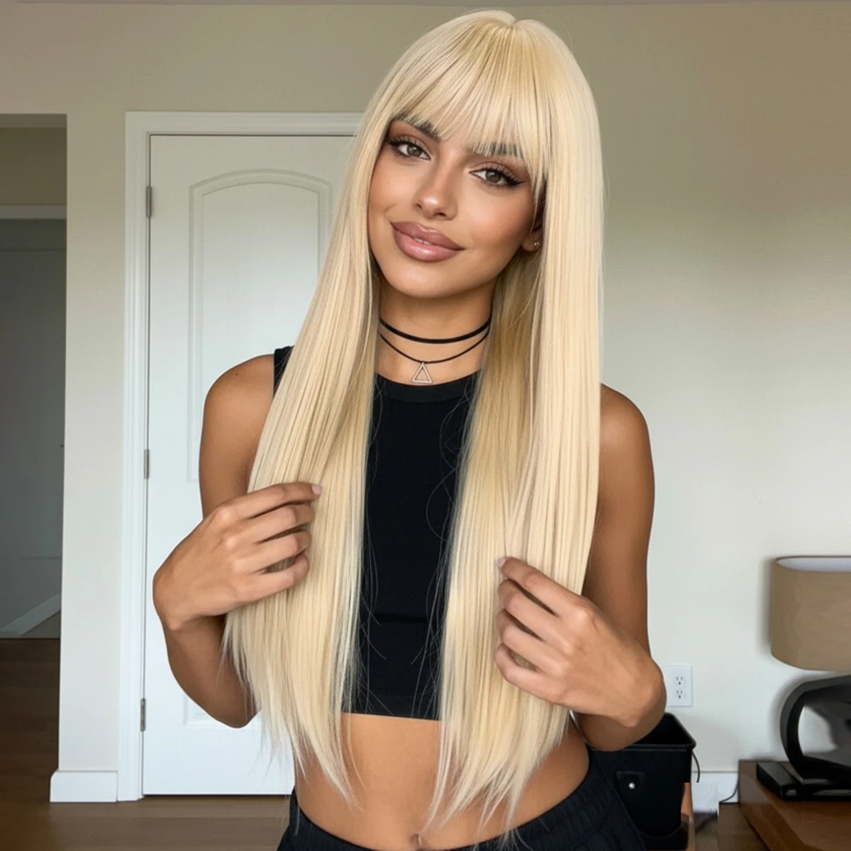New 26 Inch Colour Wig Long Straight Synthetic Wig for Women Fashion Wig for for Daily Halloween   Costume Party Cosplay ﻿