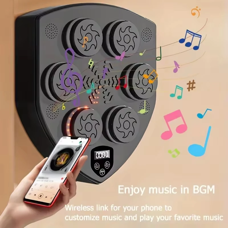 Professional Wireless One Punch Boxing Machine Smart Fitness Electronic Strength Testing Wall-Mounted Target Trainer view 6