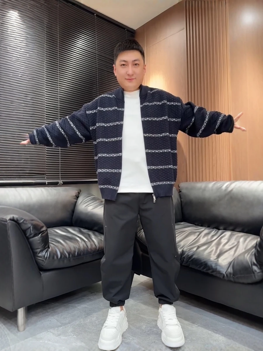 

Faionable Knitted Color Blo Collar Sweater Jaet Casual Versatile American Sle Men's Autumn 2025 New Arrival Comfortab...