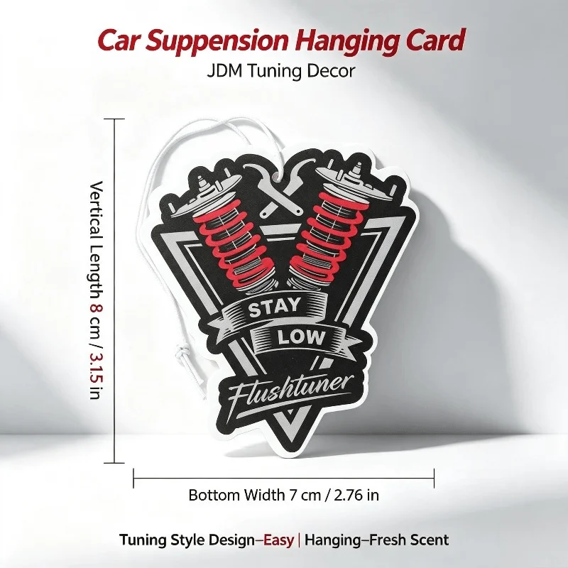 Car Air Freshener Stay Low JDM Tuning Suspension Graphic Hanging Scent Card for Car Rearview Mirror Decor Ornament Gift
