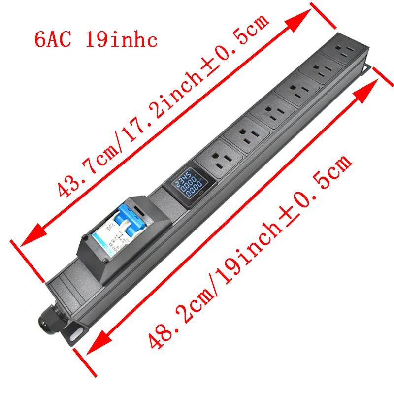 Imagem -02 - Interruptor de ar da Tira do Poder Pdu Unidade de Distribuição Switcher 2-9 Way Soquete dos Eua Medidor de Energia 16 a 32a