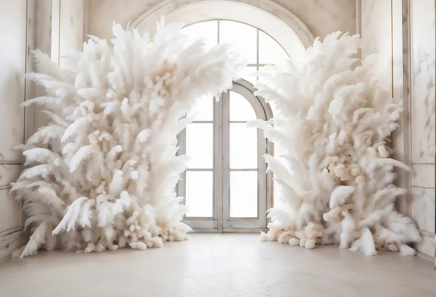 Mehofond 사진 배경 보호 벽 팜파스 잔디 장식, 소녀 초상화, 출산 파티, 빈티지 꽃 커튼 사진 배경