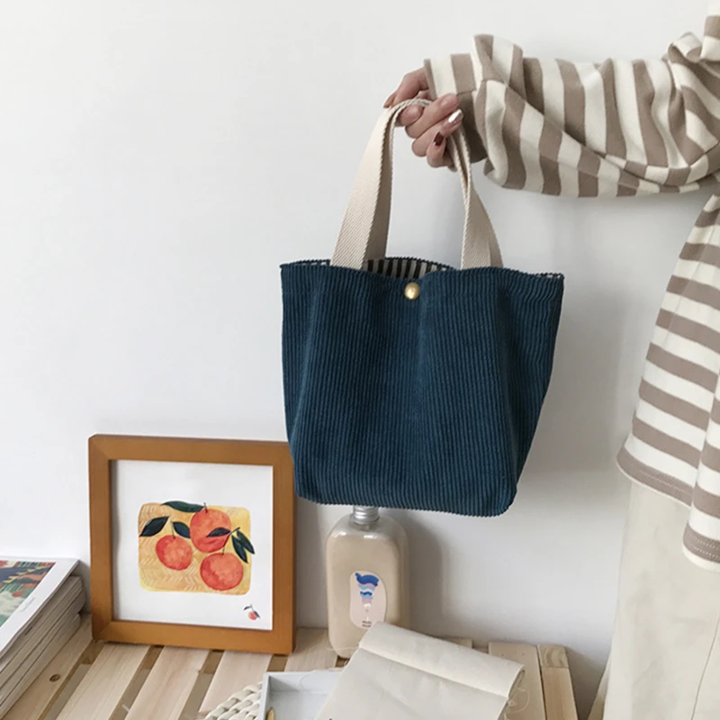 New Style Simple Corduroy Small Square Handbag Ins Fashion Trend HandBag For Women